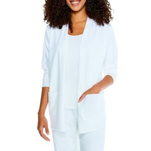 CUPIO BLUSH Womens White Dolman Sleeve Open Front Wear To Work Cardigan M